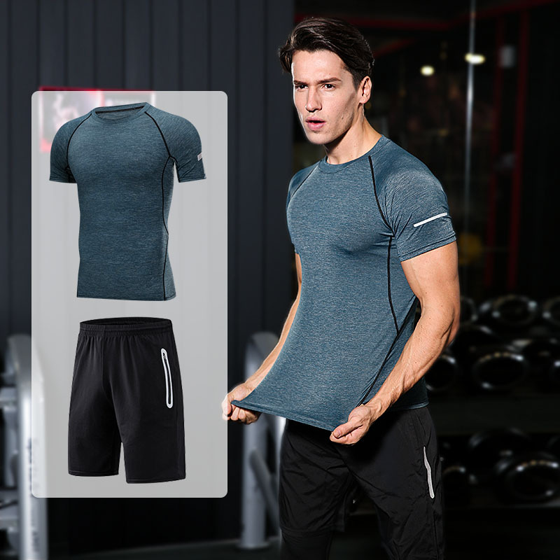 Suit Aclaíochta FDMM003-3 na bhFear, T-léine + Shorts Loose + Pants daingean le haghaidh Rith