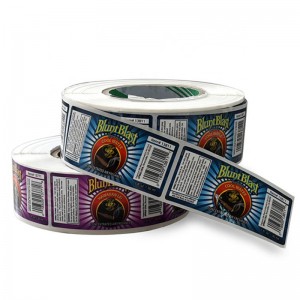 Lipéad greamáin priontála táirge féin-ghreamaitheach saincheaptha, greamán lipéid phriontála cló greamaitheacha