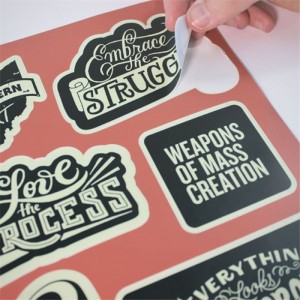 Lipéad greamáin priontála táirge féin-ghreamaitheach saincheaptha, greamán lipéid phriontála cló greamaitheacha