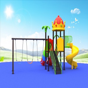 trealamh súgartha tí súgartha do choróin amuigh faoin aer le páistí ag luascadh cluiche sleamhnáin do leanaí