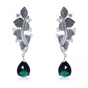 Earrings cluaise mná zmeconia ciúbach emerald airgid sterling 925 mná