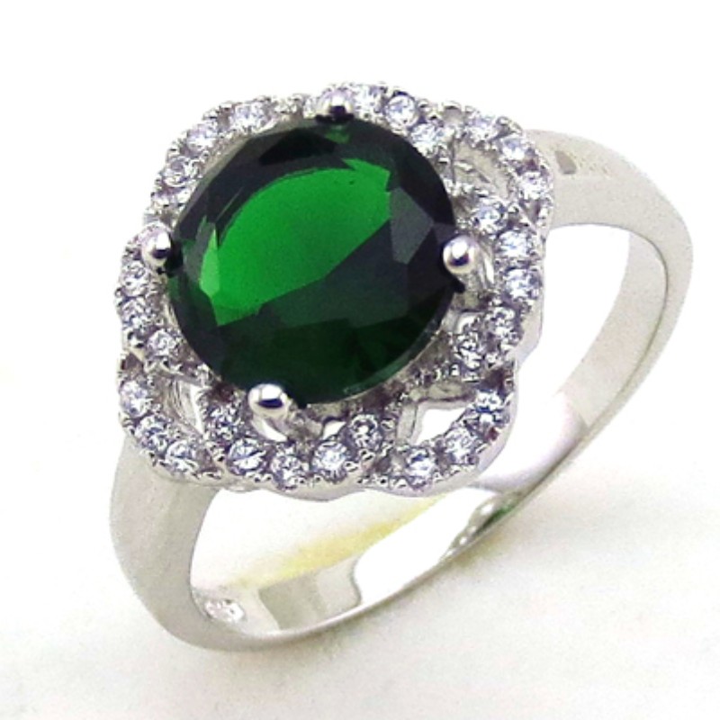 Fáinní rannpháirtíochta na mban fáinní ciúbach zirconia fáinní emerald sintéiseacha