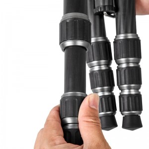 KINGJOY 5-alt Alúmanam Dlúth-Dhéadach Foldable Lock Twpod Ceamara Grianghraf le Kit Ceann Ball le haghaidh Grianghrafadóireachta