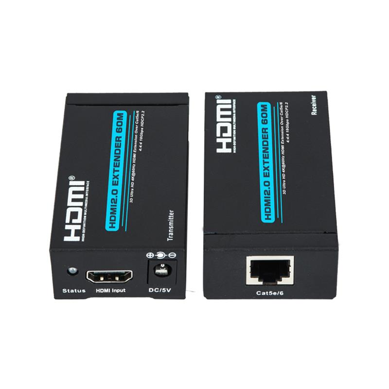 V2.0 HDMI síneadh 60m Thar thacaíocht chábla aonair cat5e / 6 Ultra HD 4Kx2K @ 60Hz HDCP2.2