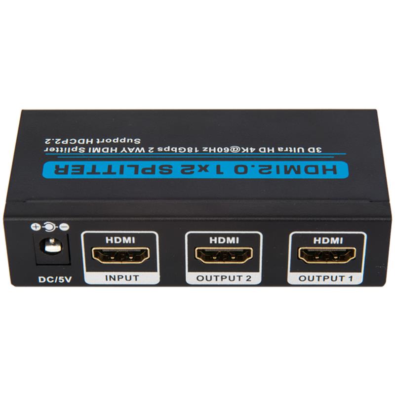 V2.0 HDMI 1x2 Tacaíocht Scoilteoir 3D Ultra HD 4Kx2K @ 60Hz HDCP2.2