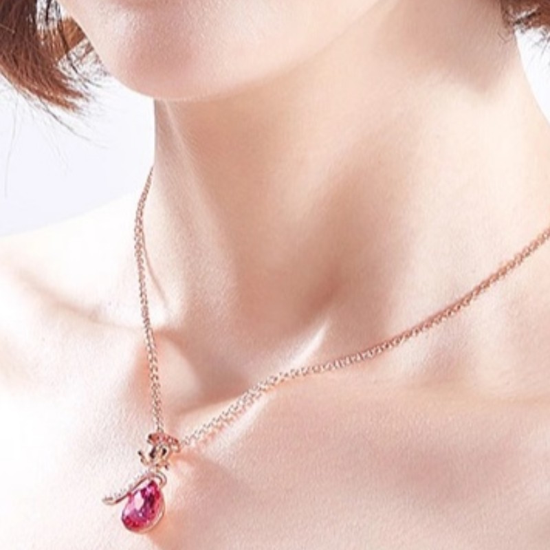 ROSE PENDANT GOLD ROSE GEMSTONE CUBIC ZIRCONIA NECKLACE MEN NECKLACE 925 STERLING SILVER 2020