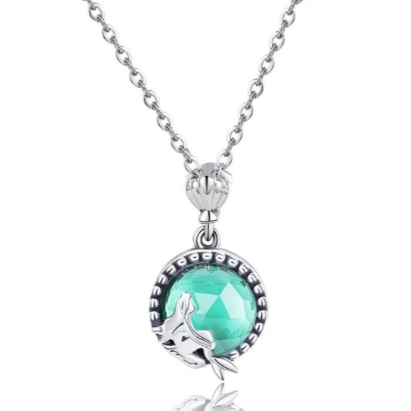 Mermaid pendant 925 necklace airgid sterling do mhná muince cloch bhreithe gemstone