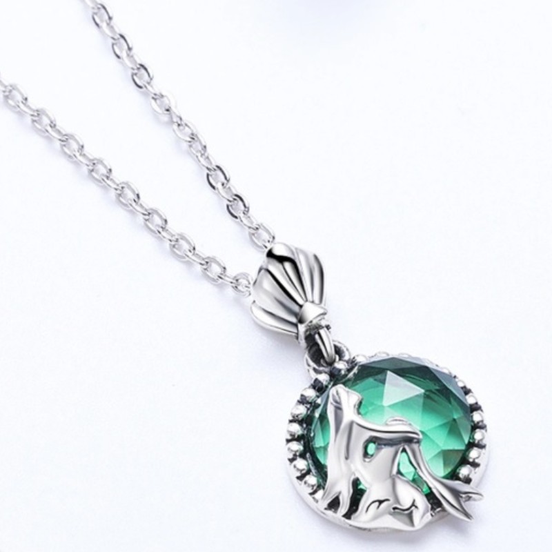 Mermaid pendant 925 necklace airgid sterling do mhná muince cloch bhreithe gemstone