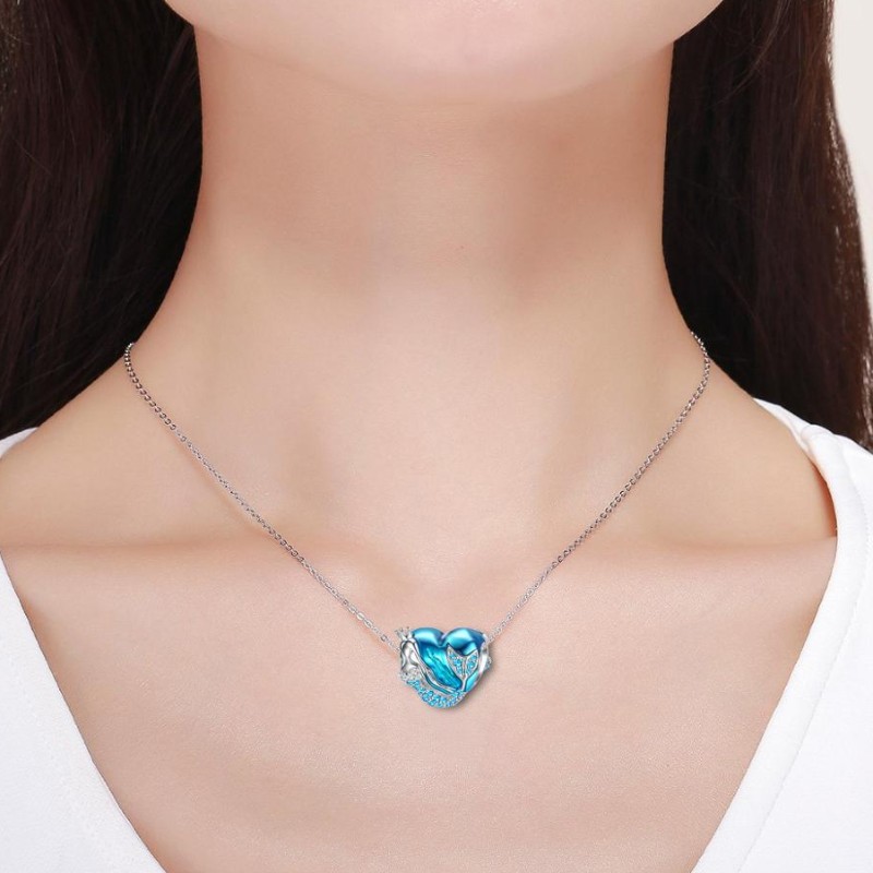 Mermaid pendant mara 925 pendant croí sterling airgid croí do mhná