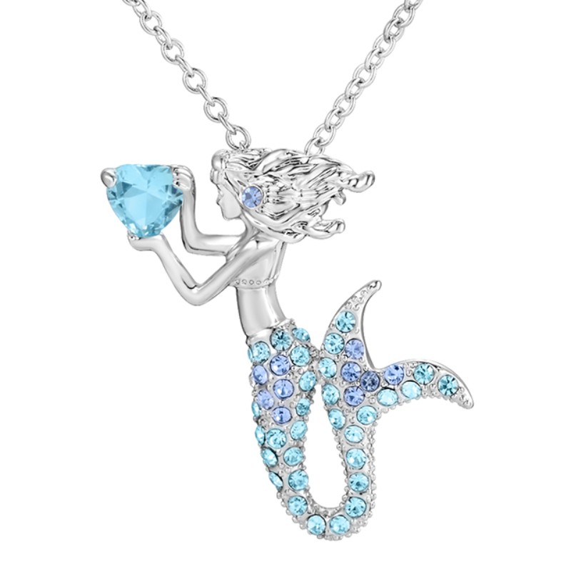 Pendant croí Mermaid muince gemstone bándearg do mhná 14k ór 925 airgead sterling 18k ardaigh ór