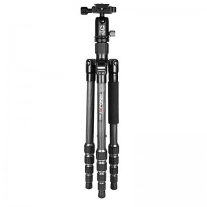 KINGJOY 5-alt Alúmanam Inacmhainne Foldable Loc Twist Tripod Ceamara Photo Trip le Ball Ceann Kit do DSLR
