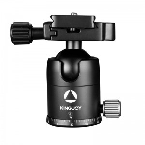 KINGJOY Ceann liathróid Tripod Alúmanaim Éadrom le haghaidh ceamaraí digiteacha DSLR