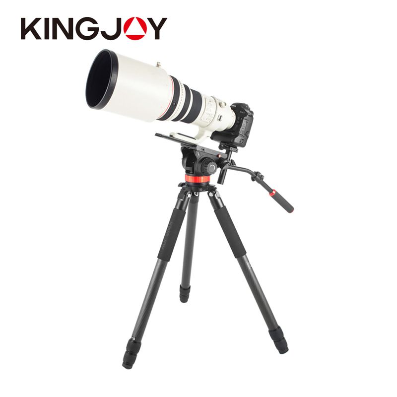 Kingjoy Físeán Snáithín Carbóin Solúbtha Gairmiúil Tripod Ceamara K4207