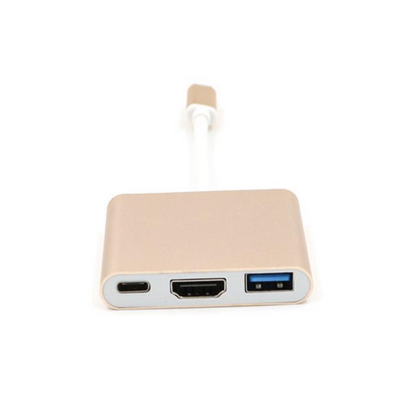 USB Cineál C DO HDMI + USB 3.0 + Cuibheoir Mol Cineál C