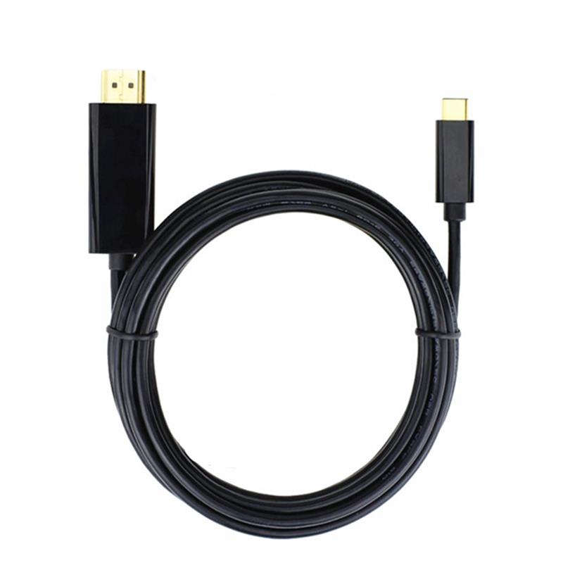 USB C go HDMI Cábla 6ft (4K @ 60Hz), Cábla USB go HDMI Cábla [Thunderbolt 3 Comhoiriúnach] do MacBook Pro 16 '' 2019/2018/2017, MacBook Air / iPad Pro 2019/2018, Leabhar Dromchla 2, Samsung S10 , agus eile