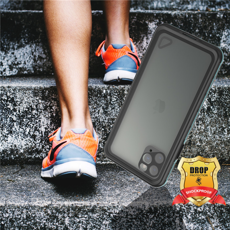 Parim veekindel iphone 11 pro max case iphone debuur case undable iphone case (sinine), millel on läbipaistev tagakülg