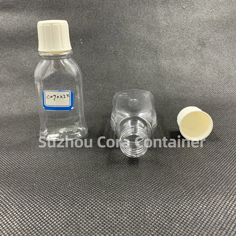 90ml Kaela suurus 24mm Lemmiklooma plastne kosmeetiline pudel kruvikorgiga