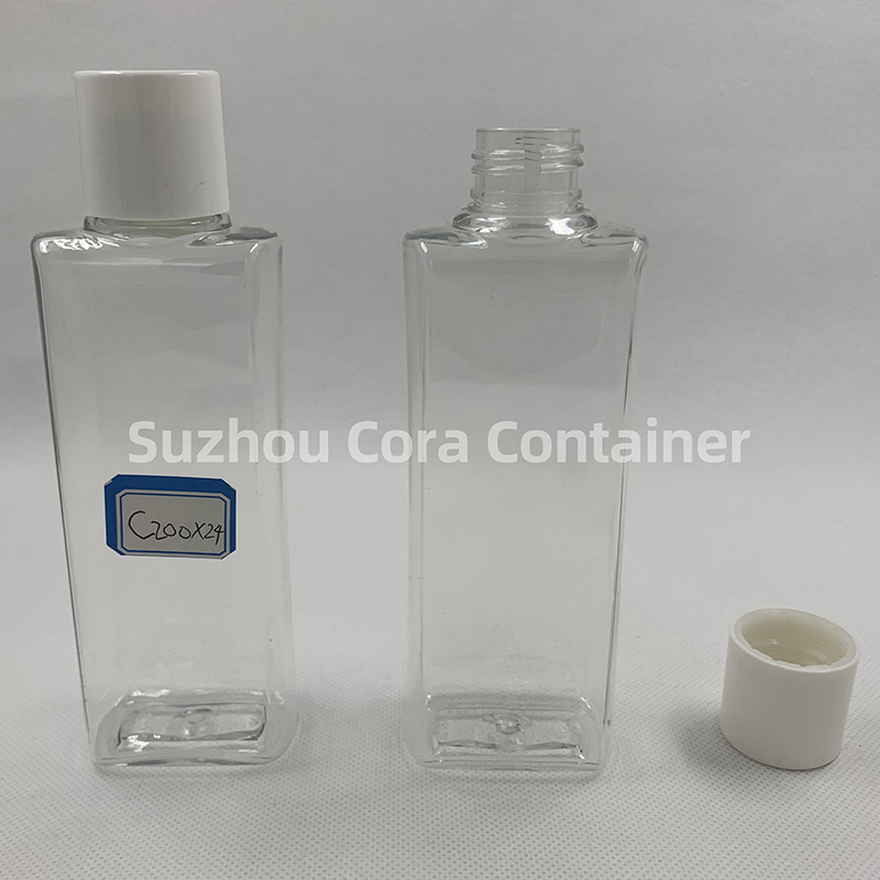 200ml Kaela suurus 24mm Lemmiklooma plastne kosmeetiline pudel kruvikorgiga