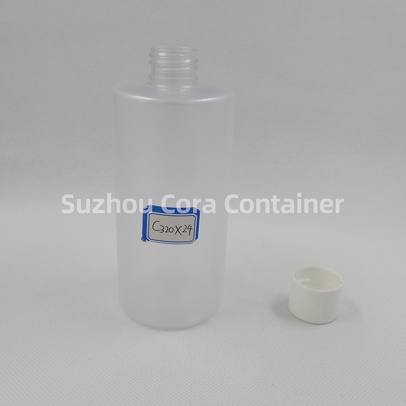 320ml Kaela suurus 24mm Lemmiklooma plastne kosmeetiline pudel kruvikorgiga