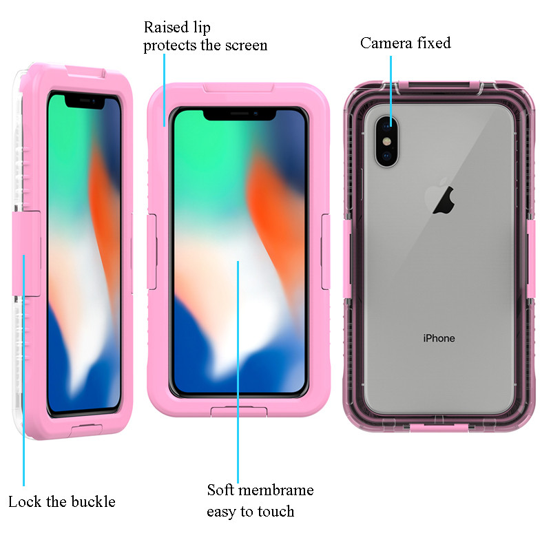 Hea veekindel kast kuiv kott iphone XS Max mobiiltelefon wdustoof bag (Pink)