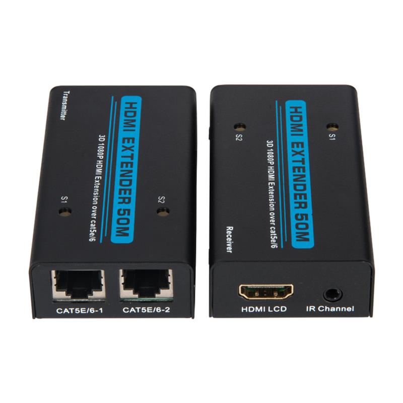 V1.3 HDMI Extender 50m thar Tacaíocht Chábla Dual cat5e / 6 Iomlán HD 1080P