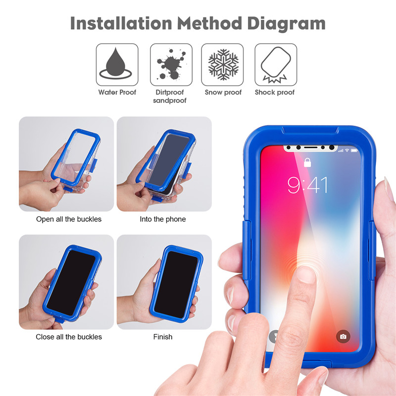 IP68 iphone’i juhtum, mis on parim veekindel veekindel telefonikohver ujumiseks veekindlas veekindlas iphone XS’i juhtumis (“Blue ”)