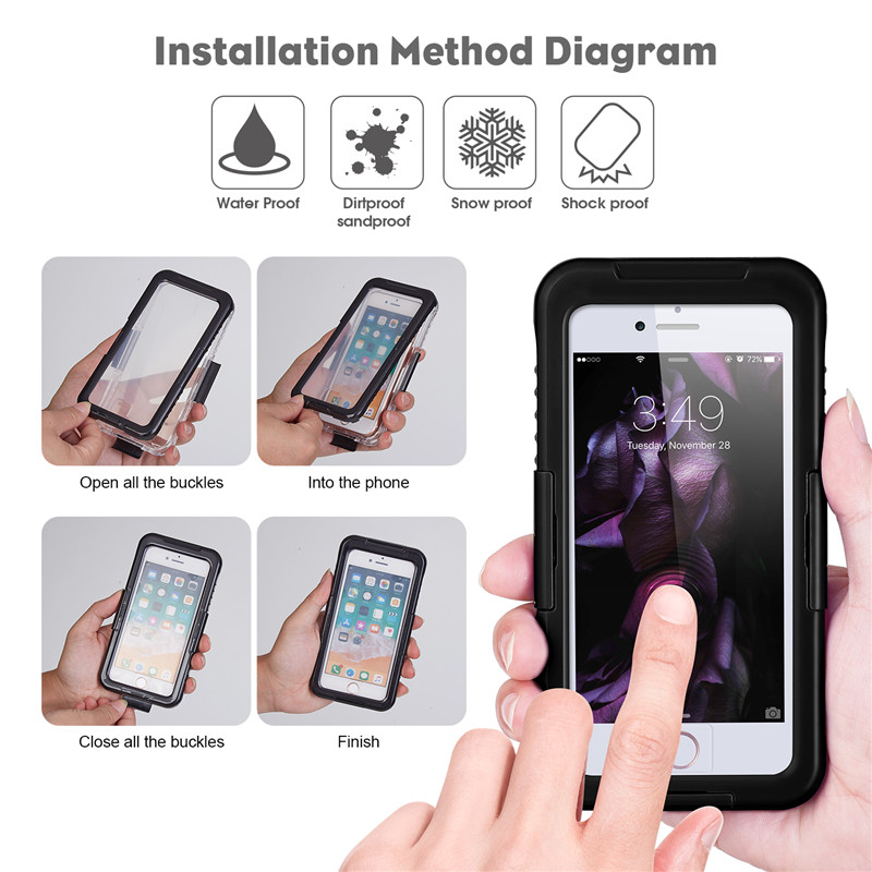 Uus veekindel juhtum iphone 8 pluss lumekindel iphone parim veekindel 8 pluss juhtum (“Black ”)