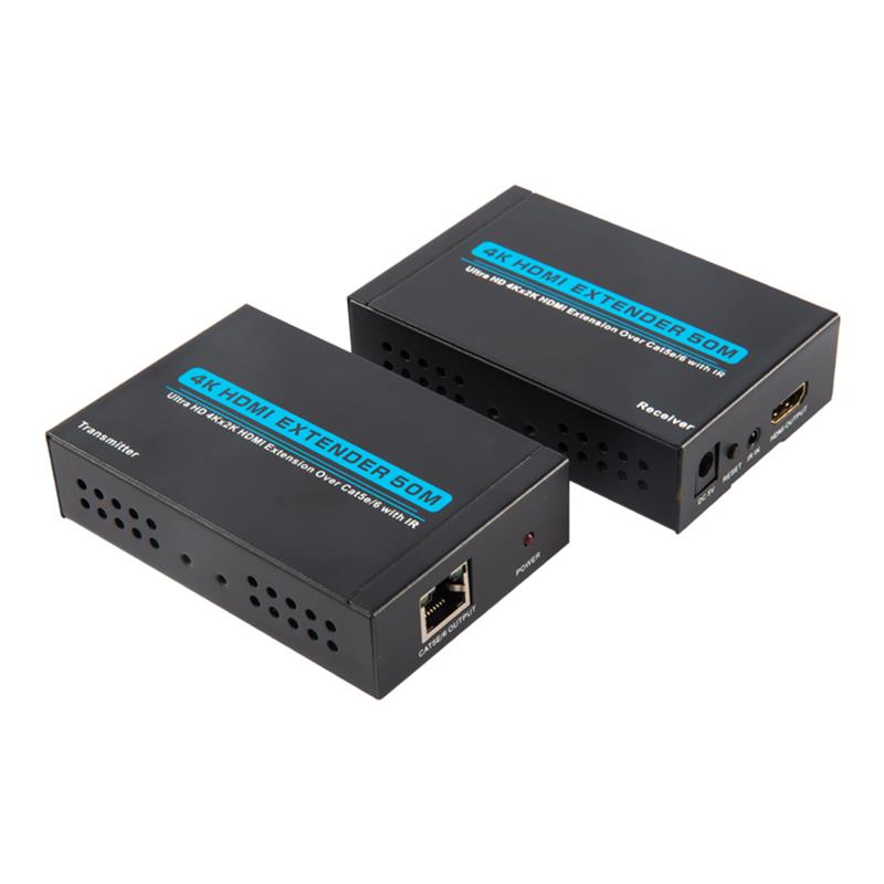 V1.4 4K HDMI Extender 50m thar thacaíocht cábla Aonair cat5e / 6 Ultra HD 4Kx2K / 30Hz