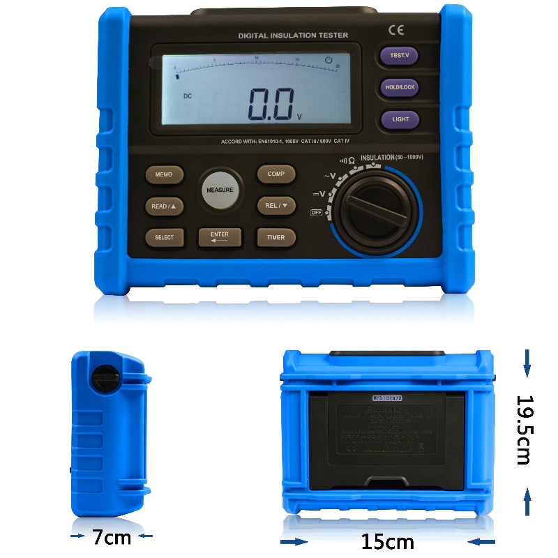 Tástálaí inslithe inslithe Megohmmeter megger Digiteach Tester insliú digiteach ardvoltais Megger Earth