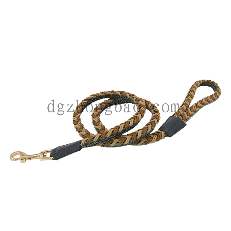 Madra eilimint braid Brown le téad luaidhe