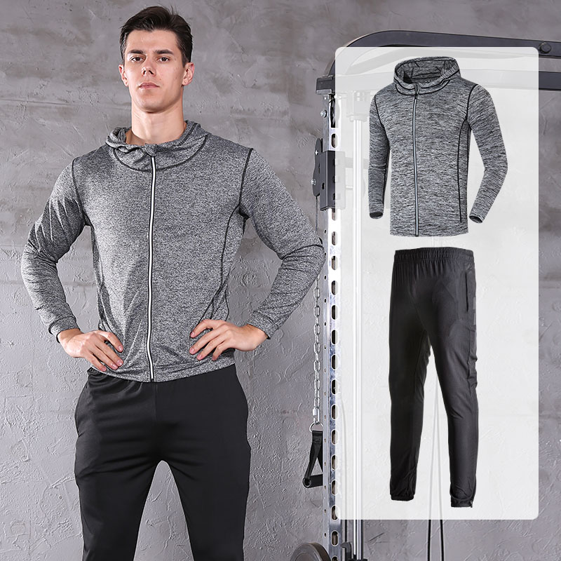 FDM022- Men\ Sports Running Set Outwear Hoodie+ Püksid
