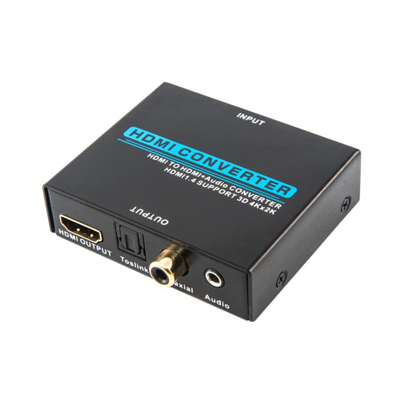 V1.4 HDMI Fuaime Fuaime HDMI go HDMI + Tiontaire Fuaime Tacaíocht 3D Ultra HD 4Kx2K @ 30Hz