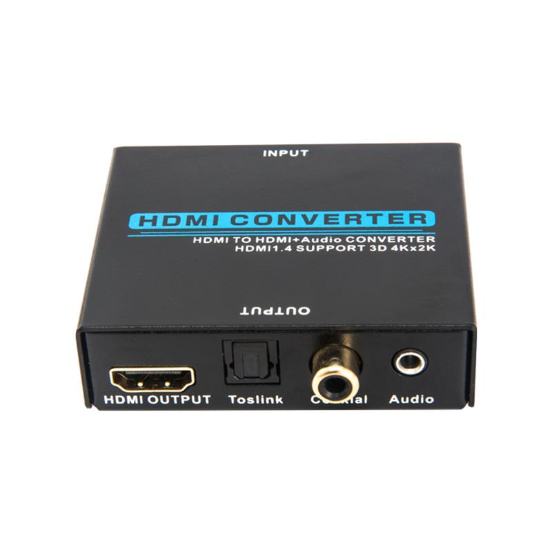 V1.4 HDMI Fuaime Fuaime HDMI go HDMI + Tiontaire Fuaime Tacaíocht 3D Ultra HD 4Kx2K @ 30Hz