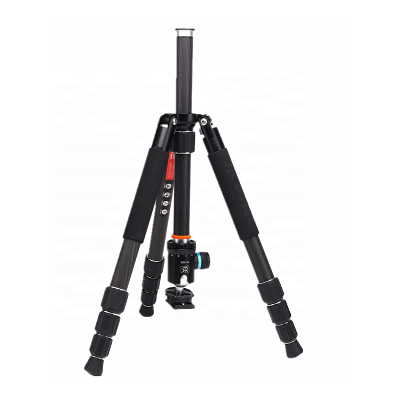 Diat CM324 + KH30 Tripú ceamara Tripod físeán solúbtha snáithín carbóin seasamh gairmiúil do dslr ceamara