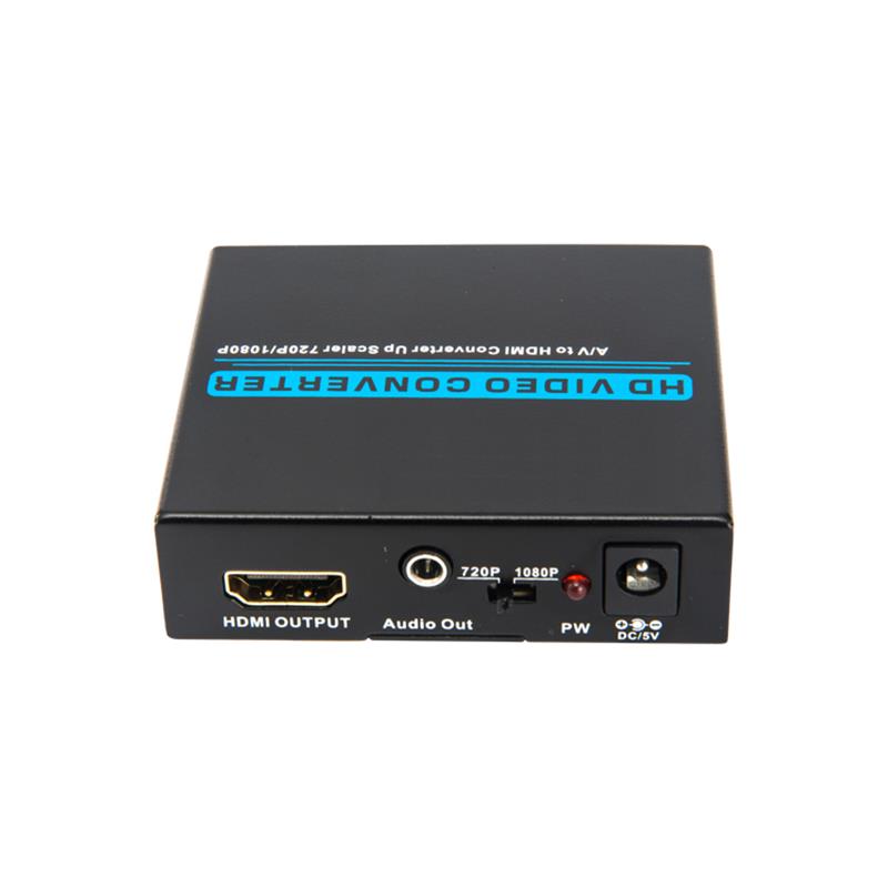 AV / CVBS A HDMI + AUDIO Converter (Uasmhéid Scálaire 720P / 1080P)
