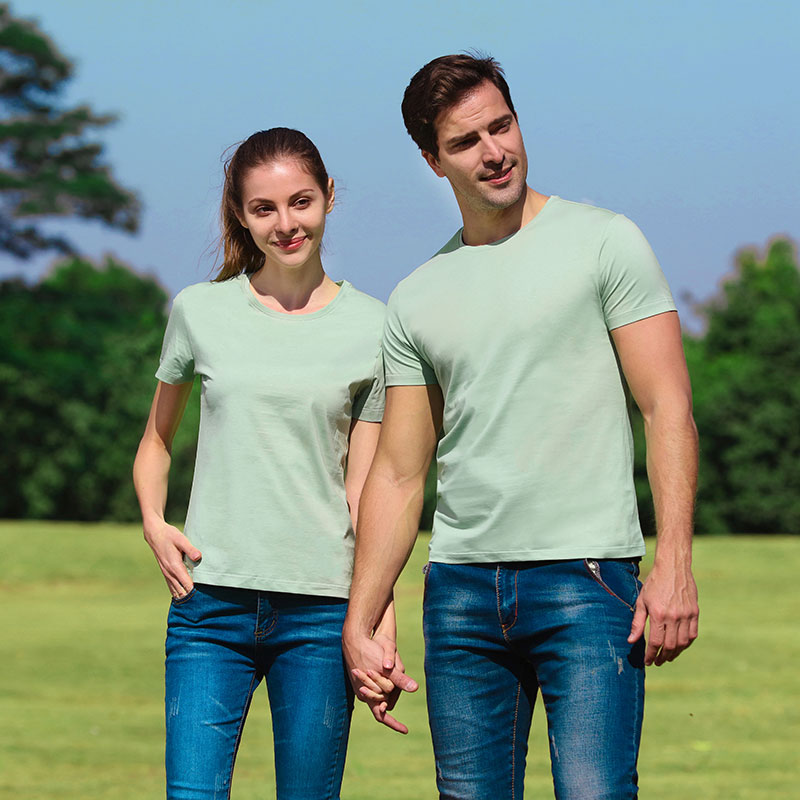  35; M8002-Crewneck T-Shirt Short-Sleeve Cotton