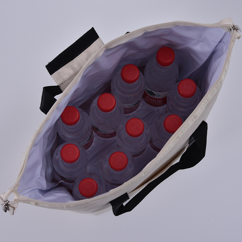 SGC39 Zip raske tollimaksu Canvas Collapsble Isoleeritud kaupluse toidukott Cooler Bag for Frozen Seafood