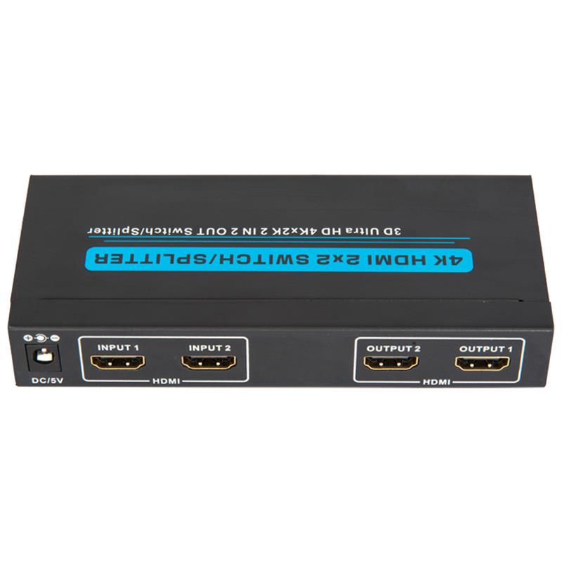 4K / 30Hz HDcher 2x2 Switcher / Tacaíocht Scoilteoir 3D Ultra HD 4Kx2K / 30Hz