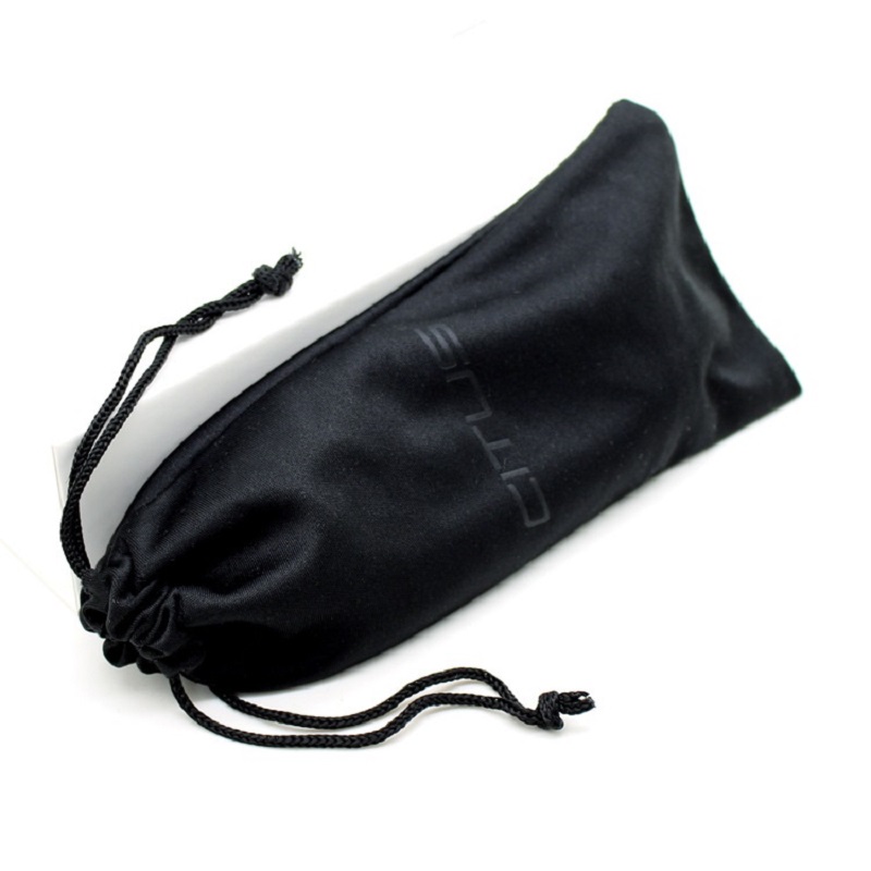 SGS46 Mikrofiber Kohandatud logo Pehmed päikeseprillid Pouch Bag Black DrawString Microfiber Eyeglass Bag