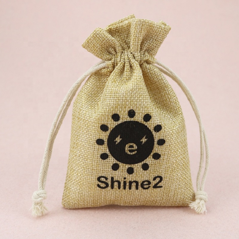 Línéadach Mini SGS50 Inbhuailte Burlap Cnáib Bronntanais Pouch Sagart Drawstring Mála Tae Málaí Siúcra Mála Caife Eco Caife le Lógó Saincheaptha