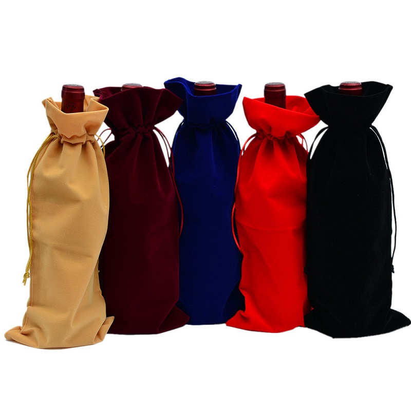 SSS54 Kohandatud Velvet Pouch Wine Bottle Protector Carrier Bag Champagne Bottle Coveras Hulgimüük