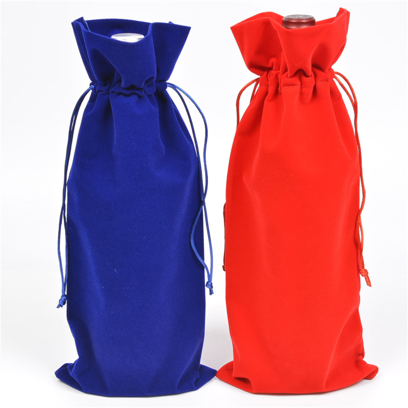 SSS54 Kohandatud Velvet Pouch Wine Bottle Protector Carrier Bag Champagne Bottle Coveras Hulgimüük