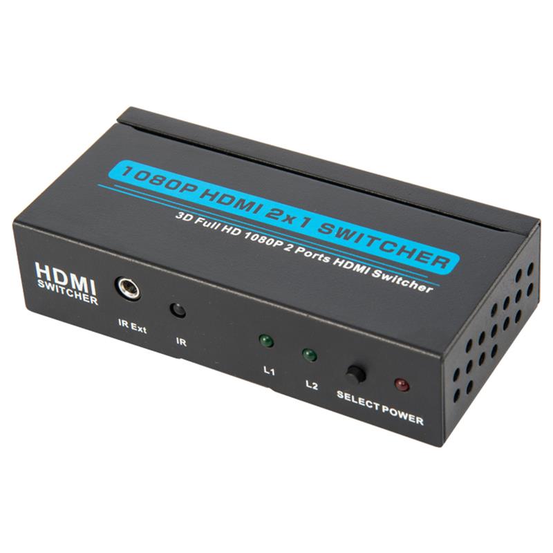 V1.3 HDMI 2x1 Switcher Support 3D Iomlán HD 1080P