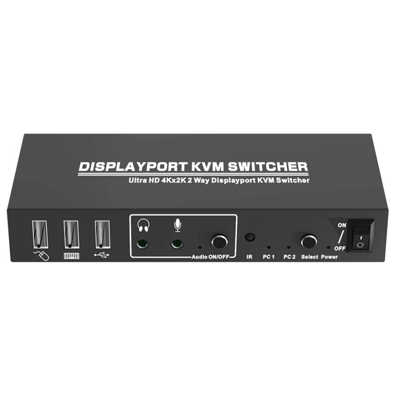 Tacaíocht KVM 2x1 Switcher Support 3D Ultra HD 4Kx2K @ 60Hz