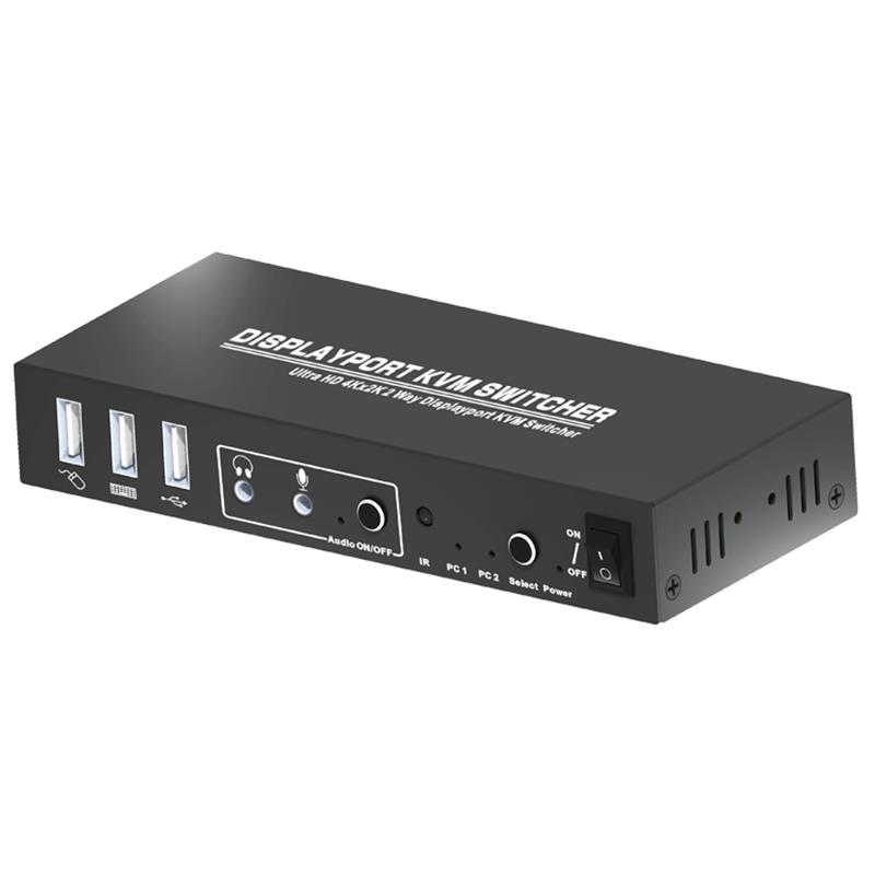 Tacaíocht KVM 2x1 Switcher Support 3D Ultra HD 4Kx2K @ 60Hz