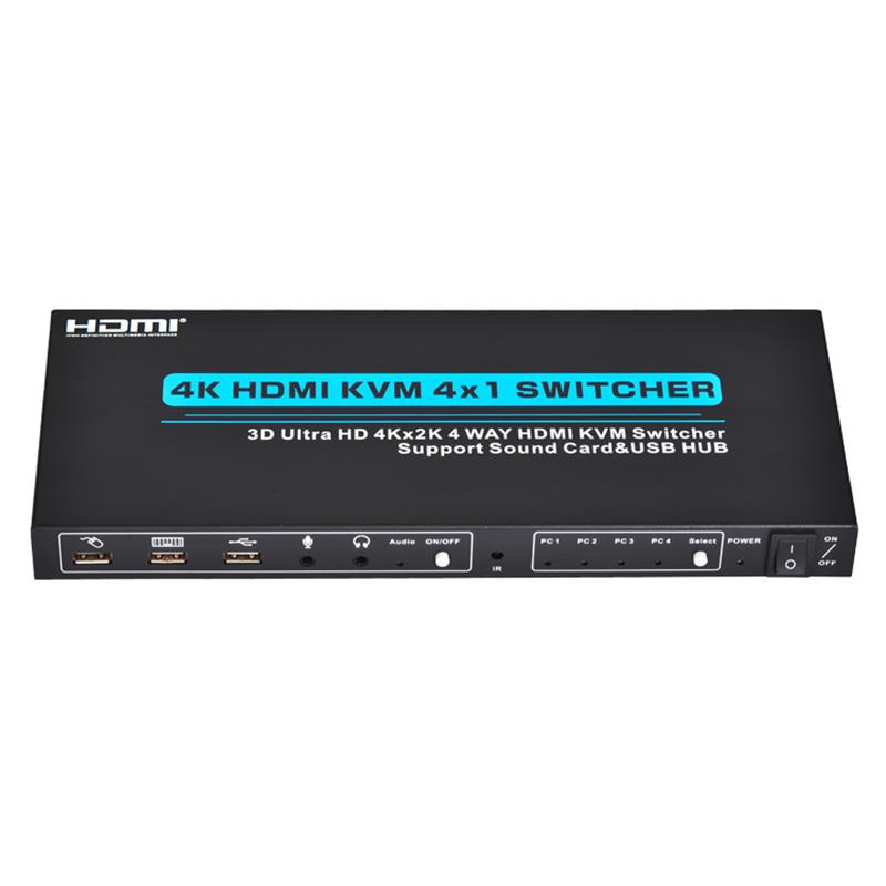 V1.4 HDMI KVM 4x1 Switcheri toetus 3D Ultra HD 4Kx2K/30Hz