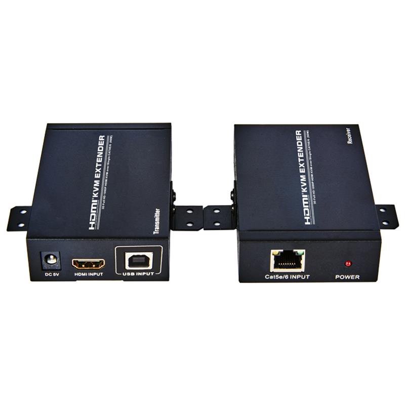 HDMI KVM Extender 60m thar Cat5e Aonair / 6 Tacaíocht Iomlán HD 1080P