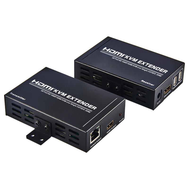 HDMI KVM Extender 60m thar Cat5e Aonair / 6 Tacaíocht Iomlán HD 1080P