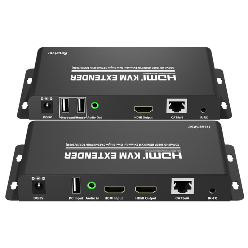 HDMI KVM Extender 200m Thar CAT5e Aonair / 6 Le Tacaíocht TCP / IP Iomlán HD 1080P