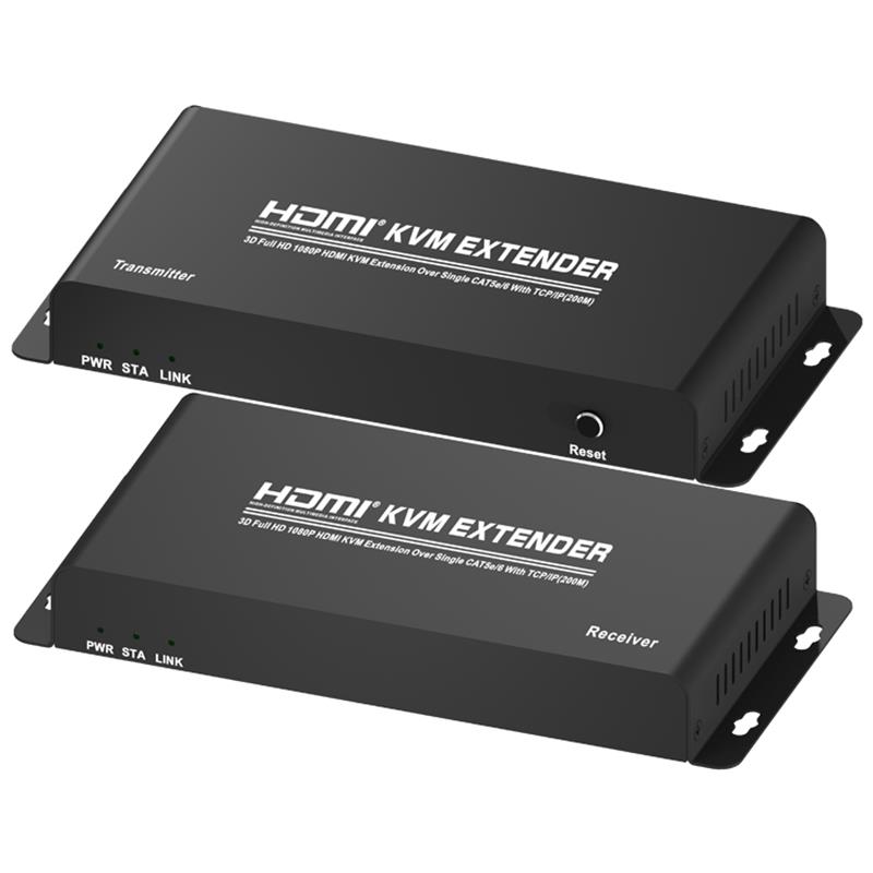 HDMI KVM Extender 200m Thar CAT5e Aonair / 6 Le Tacaíocht TCP / IP Iomlán HD 1080P